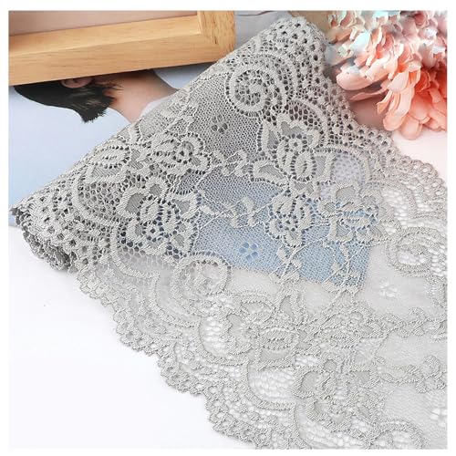 WANYI 15CM Spitzenband 1M 3M 5M 10M Elastisch Spitzenborte Vintage Spitzenbordüre Dekoband Zierband Borten Bänder zum Nähen für DIY Kleidung Handwerk Hochzeit Tischdeko Geschenkbox von WANYI