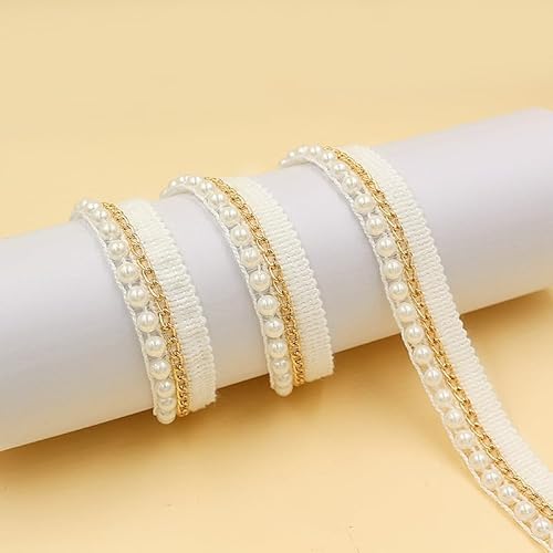 WANYI 1M Spitzenband mit Perlen 2CM Breit Spitzenborte Perlenband Vintage Dekoband Zierband Spitzenbesatz Perlenbesatz für Kleidung Röcke Kragen, Ärmel Dekoration WANYI 1M Spitzenband mit Perlen 2CM Breit Spitzenborte Perlenband Vintage Dekoband Zierband Spitzenbesatz Perlenbesatz für Kleidung Röcke Kragen, Ärmel Dekoration von WANYI