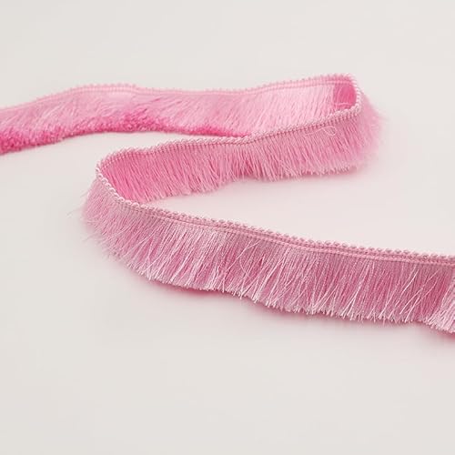 WANYI 2.8cm Breit Fransen Fransenborte Eindicken Fransenbordüre Polyester Dekoband Fransenband DIY Nähen Basteln für Kostüme Vorhänge Tischtücher(3m-Rosa) von WANYI