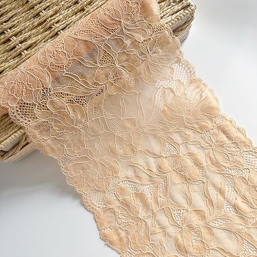 WANYI 3M Elastizität Spitzenband 23CM Breit Spitze Spitzenborte Bunte Blumen Lace Spitzenbordüre Spitzenstoff Dekoband Zierband Nähzubehör für DIY Nähen Unterwäsche(04) von WANYI