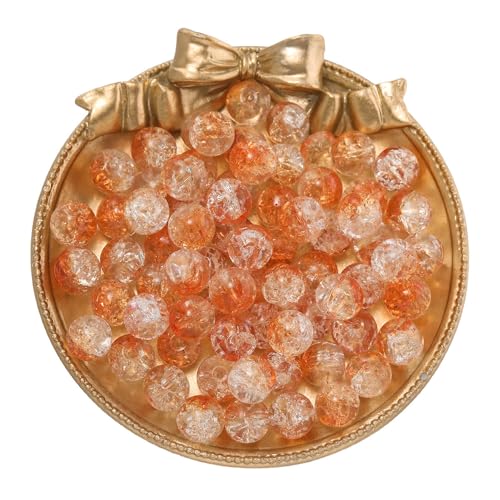 WANYI 50 Stück Perlen für Armbänder 10mm Perlen zum Auffädeln Glasperlen Groß Pearl mit Loch Edelstein Perlen Basteln für DIY Armband Halsketten Schmuckherstellung(Orange) von WANYI