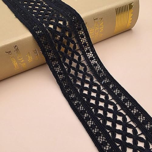 WANYI 6CM Breite Spitzenband Schwarz Spitze Borten und Bänder zum Nähen Stickerei Spitzenborte Spitzenbordüre Dekoband Zierband Lace Trim Ribbon für DIY Handwerk Kleidung Vorhänge (15 Yards) von WANYI