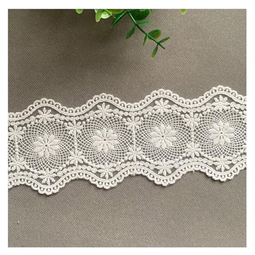 WANYI Baumwolle Spitzenband 8.5CM 10 Yard Dekoband Zierband Spitze Borten Vintage Spitzenstoff Spitzenbordüre Spitzenborte Spitzenbänder für DIY Kleidung Handwerk Hochzeit Geschenkbox (Aprikose) von WANYI