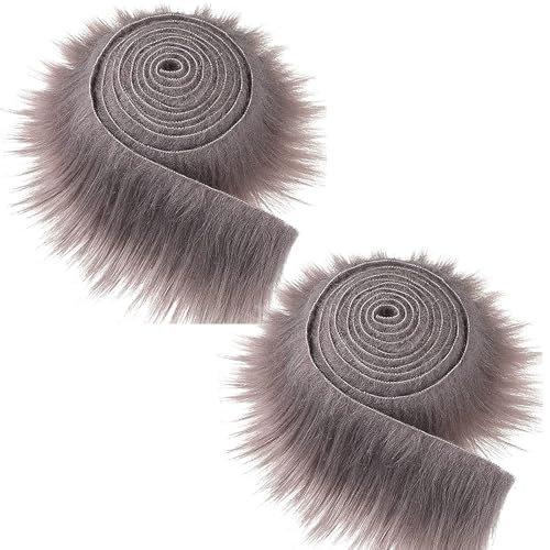 WANYI Kunstfell zum Basteln 5x150cm Kunstfellstoff Plüschstoff Kunstfell Band Kunstpelz Fellstoff Plüsch Furry Faux Precut Strips fur DIY Weihnachtsbaum, Kostüm Dekoration von WANYI