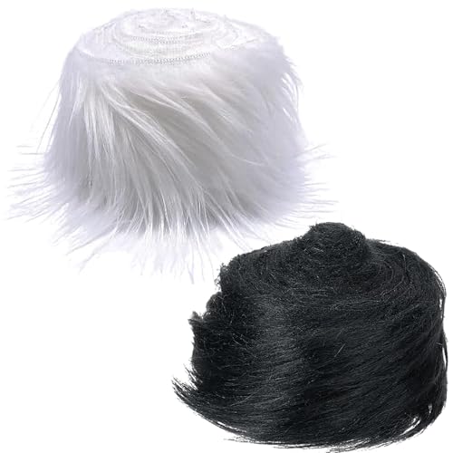 WANYI Kunstfell zum Basteln 5x150cm Kunstfellstoff Plüschstoff Kunstfell Band Kunstpelz Fellstoff Plüsch Furry Faux Precut Strips fur DIY Weihnachtsbaum, Kostüm Dekoration von WANYI