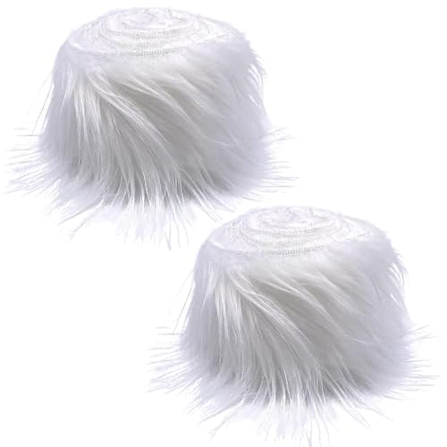 WANYI Kunstfell zum Basteln 5x150cm Kunstfellstoff Plüschstoff Kunstfell Band Kunstpelz Fellstoff Plüsch Furry Faux Precut Strips fur DIY Weihnachtsbaum, Kostüm Dekoration von WANYI