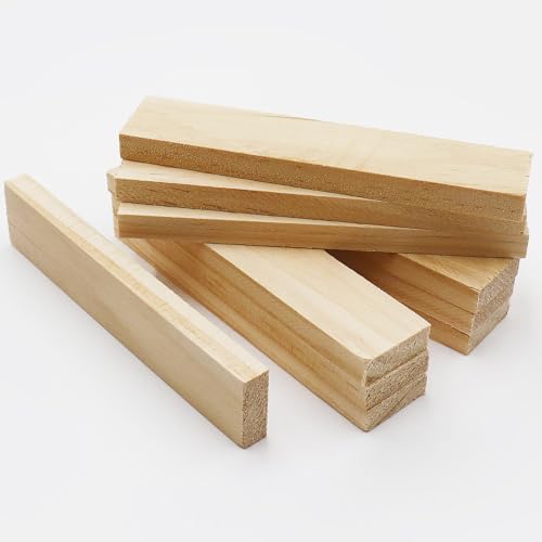 WANYIG Holzklötze zum Basteln, Holzstäbchen zum Basteln Bastelholz Klötzchen Bastelklötzchen Holzleisten Bastelholz Holzstücke Natur 10x2x0.7CM für DIY Basteln Dekoration Bauen Verkleiden (10) von WANYIG