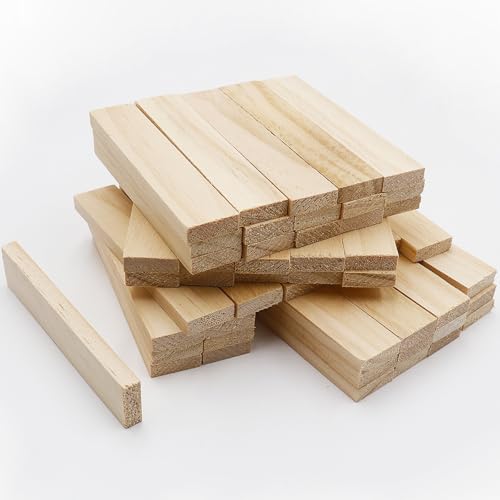 WANYIG Holzklötze zum Basteln, Holzstäbchen zum Basteln Bastelholz Klötzchen Bastelklötzchen Holzleisten Bastelholz Holzstücke Natur 10x2x0.7CM für DIY Basteln Dekoration Bauen Verkleiden (100) von WANYIG