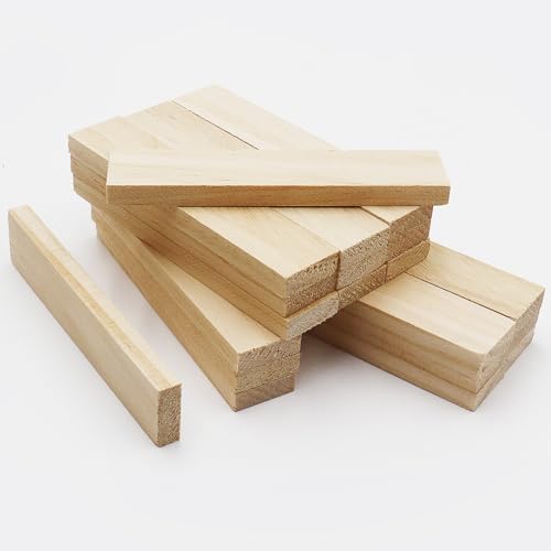 WANYIG Holzklötze zum Basteln, Holzstäbchen zum Basteln Bastelholz Klötzchen Bastelklötzchen Holzleisten Bastelholz Holzstücke Natur 10x2x0.7CM für DIY Basteln Dekoration Bauen Verkleiden (20) von WANYIG