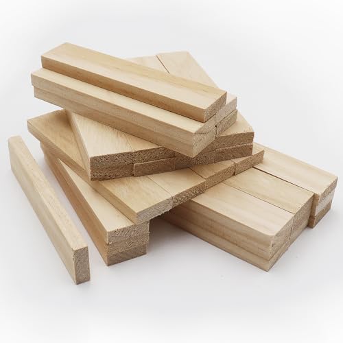 WANYIG Holzklötze zum Basteln, Holzstäbchen zum Basteln Bastelholz Klötzchen Bastelklötzchen Holzleisten Bastelholz Holzstücke Natur 10x2x0.7CM für DIY Basteln Dekoration Bauen Verkleiden (30) von WANYIG