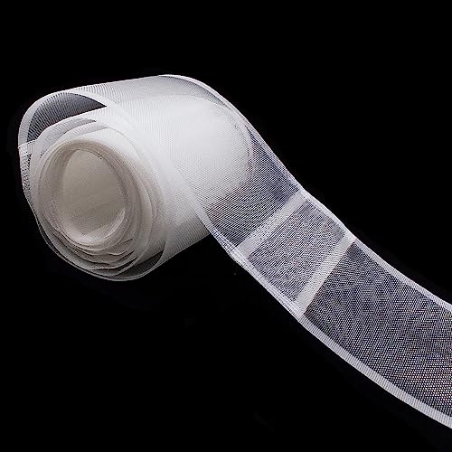 WANYIG Schlaufenband zum Nähen 10CM Breit Nylon Stegband Gardinenband Transparent Dicker Universalband Bleistiftfaltenband mit schlaufen Schlaufenband für Gardinenstange (12M) von WANYIG