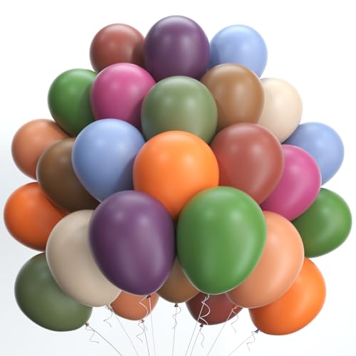 WAREHOUSE 50 Stück Farbe Luftballons Geburtstag Ballons Helium Luftballons Bunt Luftballon Girlande für luftballons hochzeit, luftballons geburtstag ballon girlande, Taufe Deko.(gemischte Retro-29） von WAREHOUSE