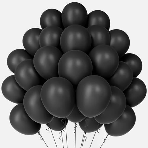 WAREHOUSE 50 Stück Schwarz Luftballons Geburtstag Ballons Helium Luftballons Bunt Luftballon Girlande für luftballons hochzeit, luftballons geburtstag ballon girlande, Taufe Deko.(Schwarz-16） von WAREHOUSE