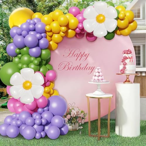 Lavendel Hot Pink Grün Pastell Gelb Ballon Girlande Bogen Kit, 156Pcs Frühling Ballons für Frühling Ostern Karneval Safari Jahrestag Party Supplies Regenbogen Ballons für Baby Dusche Tee Party von WARRENSON