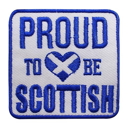 Aufnäher "Proud Scottish Patch", schottische Flagge, bestickt, zum Aufbügeln oder Aufnähen, Abzeichen für Kleidung usw. 7 x 7 cm von WASPRO