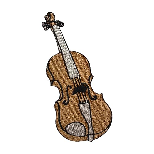 Aufnäher Violine Patch Musik Patch bestickt zum Aufbügeln oder Aufnähen Patch Abzeichen für Kleidung etc. 10x4 cm von WASPRO