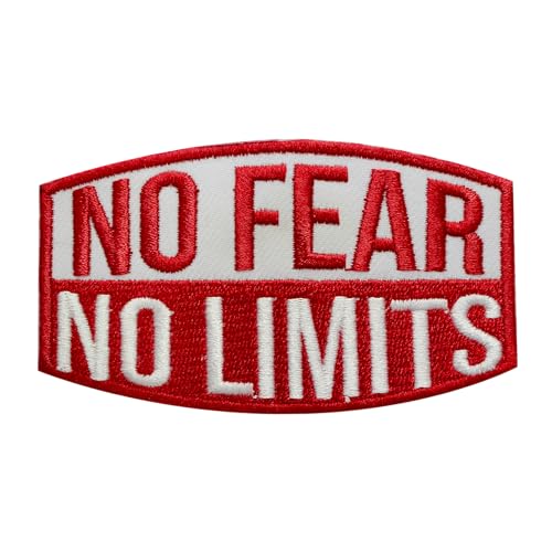 Aufnäher mit Aufschrift "No Fear No Limits", Humurous Patch, bestickt, zum Aufbügeln oder Aufnähen, für Kleidung usw., 9 x 5 cm von WASPRO