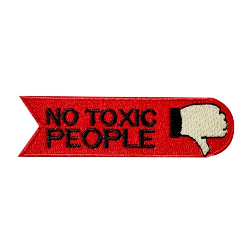 Aufnäher mit Aufschrift "No Toxic People", Humurous Patch, bestickt, zum Aufbügeln oder Aufnähen, für Kleidung usw., 9 x 3 cm von WASPRO