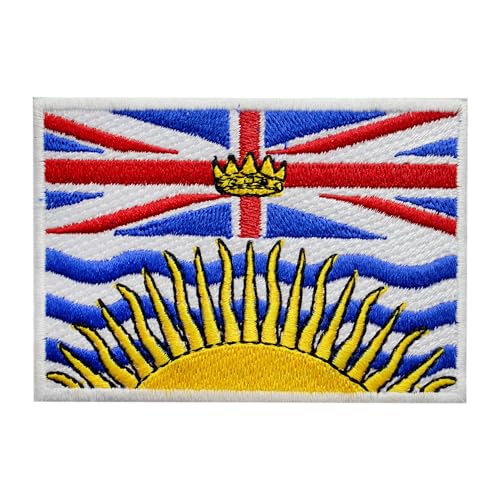 British Columbia Flag Patch, Canadian Patch, Canadian Flag Patch, Embroidered Iron on Sew on Patch Badge for Clothes etc, 9X6cm von WASPRO