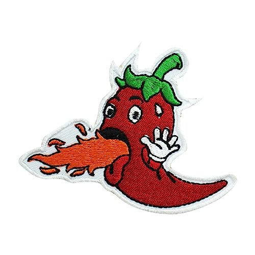 Hot Chilli Patch Humorvolle Patch Funky Patch Aufnäher Aufbügler Patch Aufnäher Patch Aufnäher für Kleidung usw. 9x7cm von WASPRO