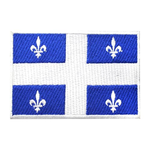 WASPRO Quebec Flag Patch, Canadian Patch, Canadian Flag Patch, Embroidered Iron on Sew on Patch Badge for Clothes etc, 9X6cm von WASPRO