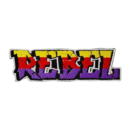 Rebellen-Patch, Rebellen-Text, humurous Patch, bestickt, zum Aufbügeln oder Aufnähen, Abzeichen für Kleidung usw., 10 x 3 cm von WASPRO