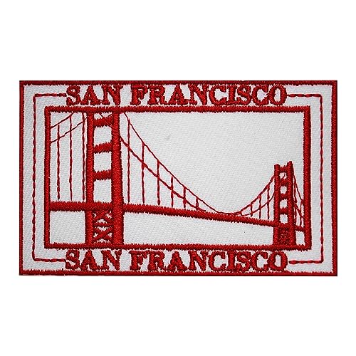 Traveler Stamp Patch, San Francisco Patch, Travel Patch, Groovy Patch Embroidered Iron on Sew on Patch Badge for Clothes etc 9x6cm von WASPRO