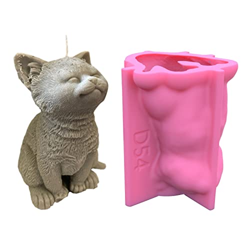 3D Große Für Katze Kerze Silikon Form Für Handgemachte Desktop Decor Gips Epoxidharz Kerze Form Für Home Decorati von WASTEBIN