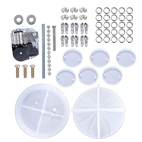 Silikonform Spieluhr Set Herzförmiges Harzform Herz Themen Rotierende Spieluhr Form Set Kunstwerkzeug von WASTEBIN