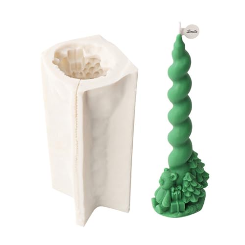 WASTEBIN 3D Weihnachten Santa Kerze Form Säule Verjüngt Elch Schneemann Baum Silikon Form Kristall Epoxidharz Formen Ornament von WASTEBIN