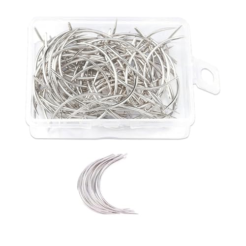 WASTEBIN 50/100PCS Haar Machen Pins Nadel Set Haar Pins Und C Gebogene Nadel Für Perücken Machen Blockieren Stricken Handwerk von WASTEBIN