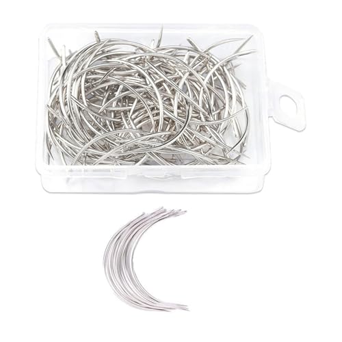 WASTEBIN 50/100PCS Haar Machen Pins Nadel Set Haar Pins Und C Gebogene Nadel Für Perücken Machen Blockieren Stricken Handwerk von WASTEBIN