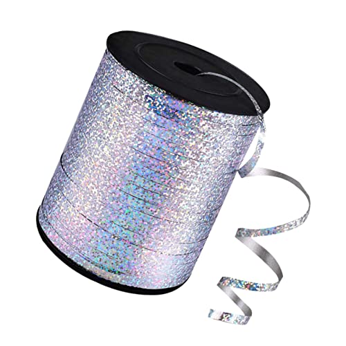 WATIIFUFU 1 Rolle band ribbon bandfeile hochzeitsdekoration dekoration party Glänzendes metallisches Ballonband Geschenkband glänzendes Ballonband Curling-Ballonband Plastik Silver von WATIIFUFU