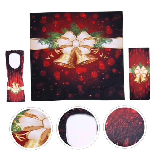 WATIIFUFU 1 Satz Stuhlbezug Heimstuhl Stretch-stuhlbezüge Weihnachtstischdecke Esstisch Decke Stuhlhussen Für Weihnachten Quadratische Tischdecke Urlaub Tischläufer Sitzbezug Polyester Rot von WATIIFUFU