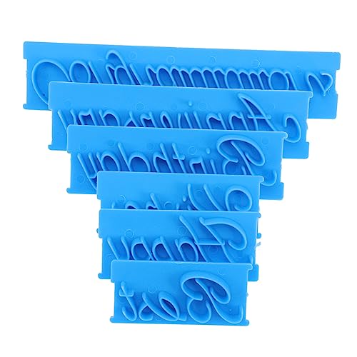 WATIIFUFU 1 Satz Wortkunststempel Alphabet-Schablone Formen für Schokolade Schokoladenkekse embossing stempel kuchendekoration Prägemaschine für Fondant Stempel für Fondant Plastik Blue von WATIIFUFU