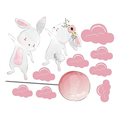 WATIIFUFU 1 Satz tierischer Aufkleber Hintergrund Dekorative Wandaufkleber Miniatur-Kuchenaufleger kinderzimmer wandsticker wall stickers for room Wandtattoos wandtattoo dekor Rosa von WATIIFUFU