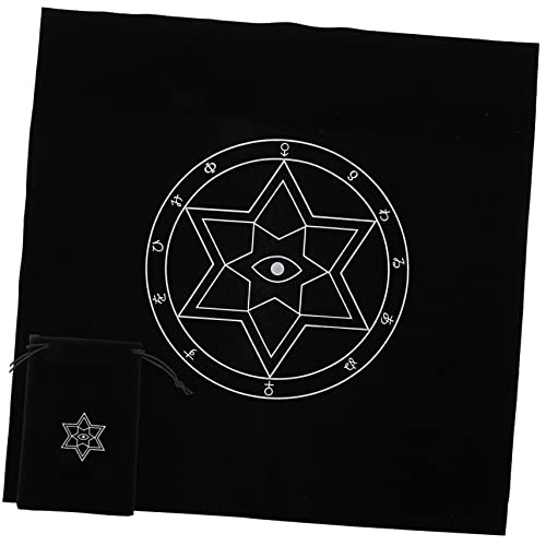 WATIIFUFU 1 Set Tarot Anzug Wahrsagerei Tischdecke Tarot Tuch Tarot Matte Bandana Tischdecke Tarot Tischdecke Tarot Beutel Tarot Tischdecke Tarot Kartentasche Schwarz Hochwertiges von WATIIFUFU