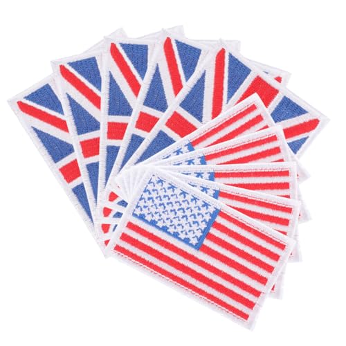 WATIIFUFU 10st Aufbügelapplikationen Für Kleidung Aufnäher Zum Aufbügeln Bügelflicken Für Kleidung Amerikanische Flagge Patch Flicken Für Hosen Aufnäher Mit Usa-flagge Usa-patch Polyester von WATIIFUFU