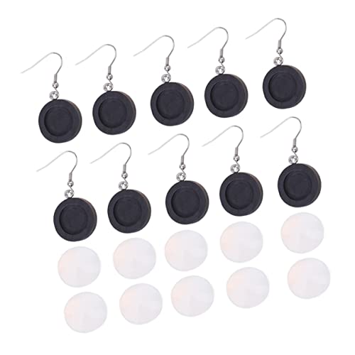 WATIIFUFU 10stücke Runde Anhängerschalen Holz-cabochon-fassungen Sockel Für Schmuckherstellung Mit Glasaufklebern Schwarz WATIIFUFU 10stücke Runde Anhängerschalen Holz-cabochon-fassungen Sockel Für Schmuckherstellung Mit Glasaufklebern Schwarz von WATIIFUFU