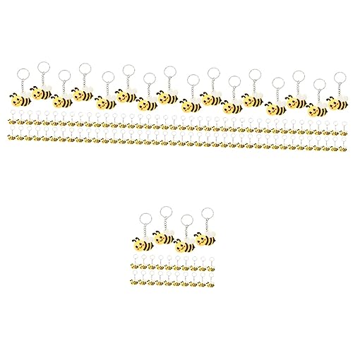 WATIIFUFU 120 Stk Biene Schlüsselanhänger Kette Geschenkartikel Für Bienen-mottopartys Entzückender Cartoon-bienen-schlüsselanhänger Biene-babypartybevorzugungen Schleudern Bienenstock Pvc von WATIIFUFU