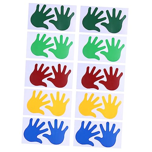 WATIIFUFU 20 Paar Kleiner Handabdruck-aufkleber Bunte Aufkleber Selbstklebende Aufkleber Wand Aufkleber Mit Handabdruck Kinder Aufkleber Kinderzimmer-handabziehbilder Handabdrücke Pvc von WATIIFUFU