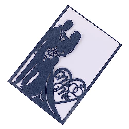 WATIIFUFU 20 Stk Grußkarte Hochzeitsgeschenke Für Paar Einladungen Aushöhlen Glückwunschkarten Zur Hochzeit Einladungskarte Süßeste Tagesgeschenke Für Sie Braut Valentinskarten Blue Papier von WATIIFUFU