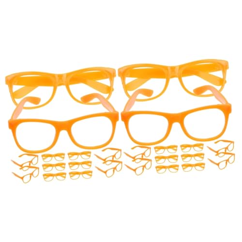 WATIIFUFU 24 Stk Brillengestelle Fotografie Brille Festival-brillenrahmen Lustige Brille Partybrille Für Kinder Lustiges Brillenzubehör Kein Linsenbrillengestell Brillendekoration Orange Pp von WATIIFUFU