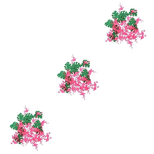 WATIIFUFU 3 Stück 1 Flamingo-konfetti Hochzeitsdekorationen Sommerliche Dekorationen Monstera-dekor Glitzernde Hawaii-pailletten Tropisches Konfetti Aus Papier Konfetti Basteln Nicht Gewebt von WATIIFUFU