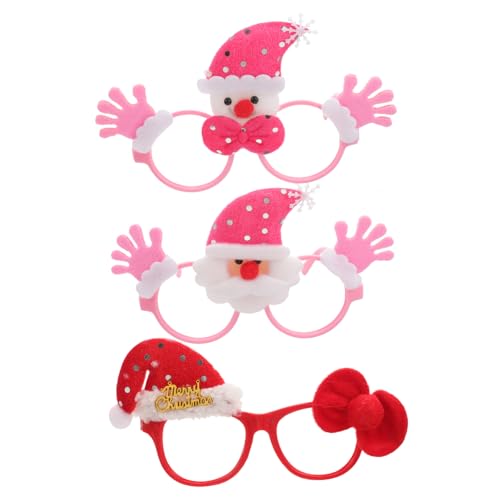 WATIIFUFU 3St Weihnachtsbrille weihnachtsdekor zubehör Brillengestelle Karikatur süße Dekoration kinder ferngläser kinderferngläser Foto-Requisiten lustige Brille Kunststoffe und Vliesstoffe von WATIIFUFU