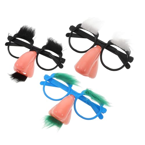 WATIIFUFU 3st Lustige Requisitenbrille Clown-Brille Neuheitsbrille Lustige Sonnenbrille Verrückte Sonnenbrille Brillen-Foto-Requisiten Lustige Kostüme Blöde Sonnenbrille Plastik von WATIIFUFU