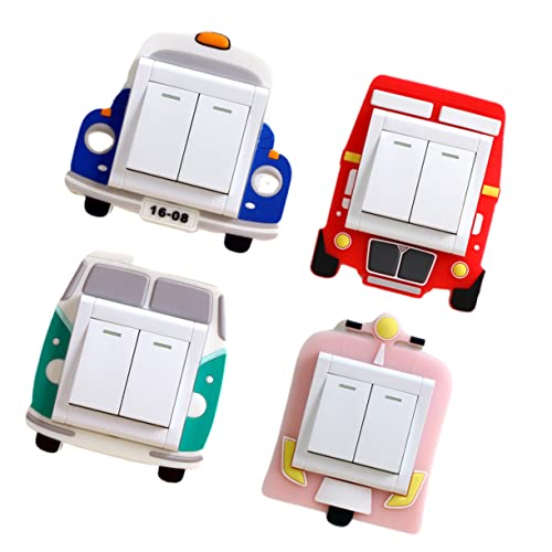 WATIIFUFU 4 Stück Steckdosenabdeckung kinderzimmerdeko room decoration wanddeckoration car decoration wandtattoo schlafzimmer kinder aufkleber modische Abdeckung leichte Abdeckung von WATIIFUFU