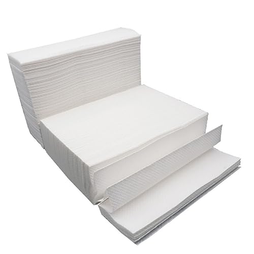 WATIIFUFU 400 Stück Papierhandtuch Serviette Toilettenpapier Kommerzielles Seidenpapier Badezimmerpapier Tischpapier Weiß von WATIIFUFU