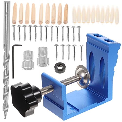 WATIIFUFU 46 Teiliges Set Holzarbeiten Schräglochbohrer Mit Bohrführung Metallbohrvorrichtung Für Präzise Holzverbindungen Und Tischlerarbeiten von WATIIFUFU