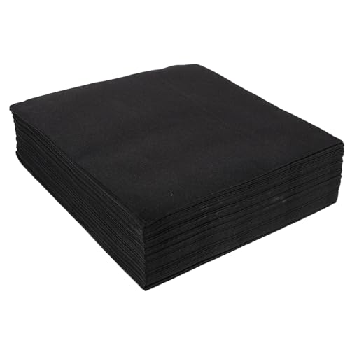 WATIIFUFU 50 Stück Bankette Servietten Partyservietten Abendessenhandserviette Gästeservietten party sachen party supplies Tischservietten schwarze Abendessenservietten Papier Black von WATIIFUFU